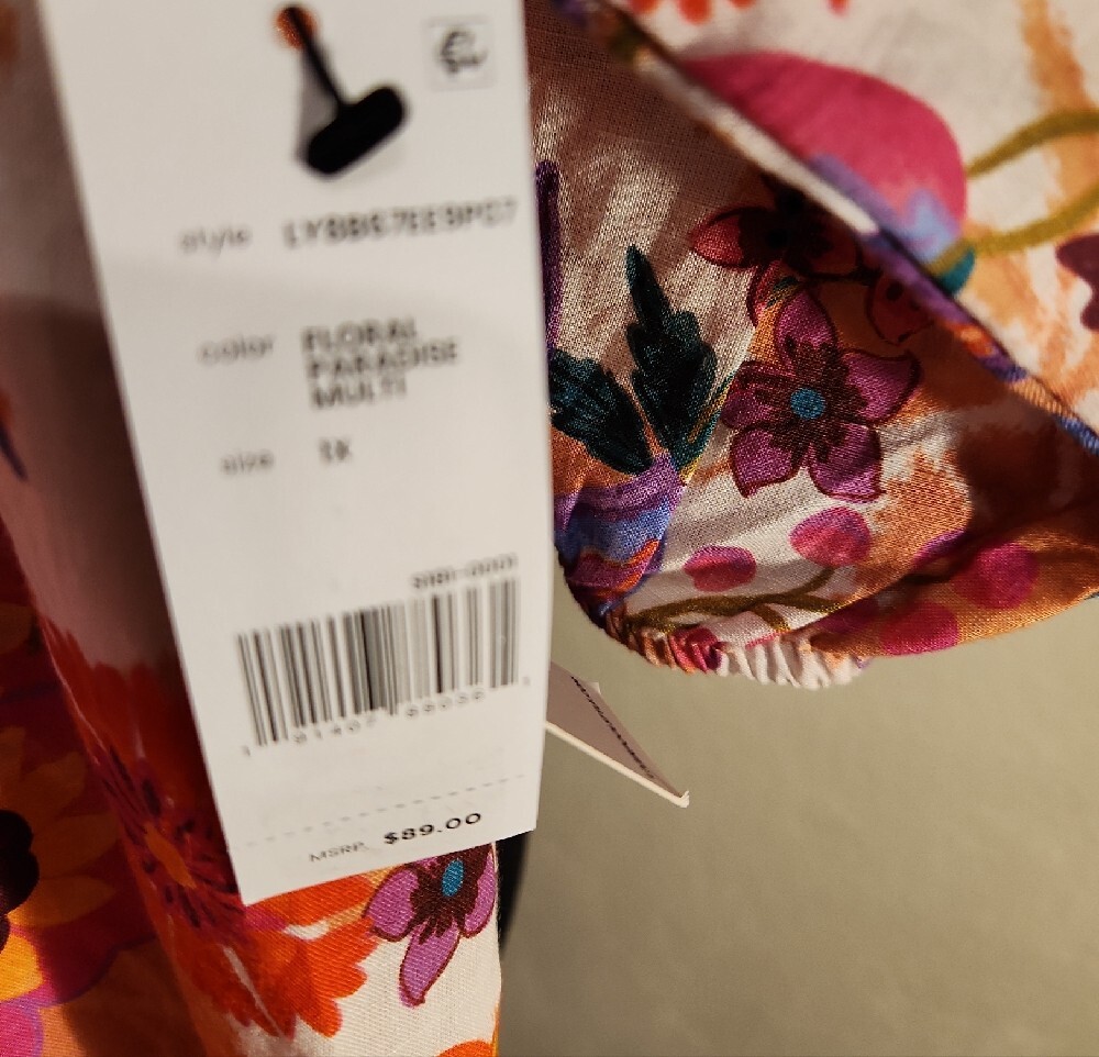 Liverpool Multicolor Floral Split Neck Button Front Blouse Size 1X - Picture 6 of 12
